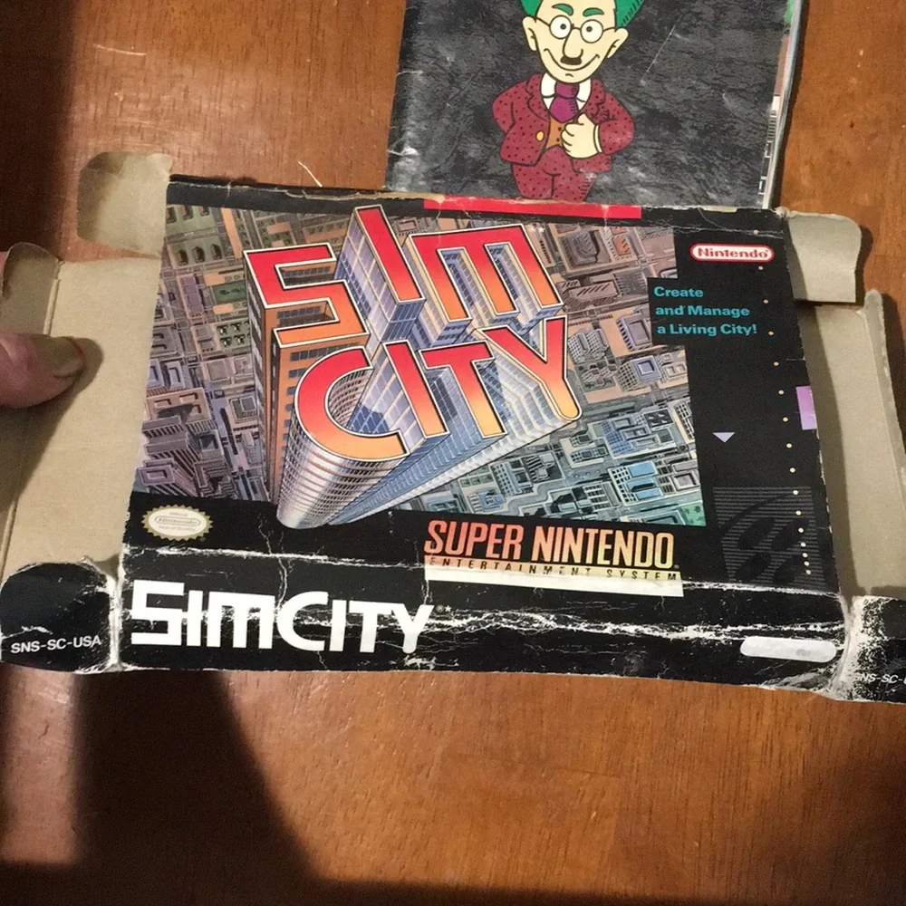 Original Super Nintendo “Sim City” box and manual only